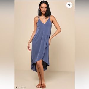 EUC Lulu’s Mood and Melody Washed Blue High Low Dress XS